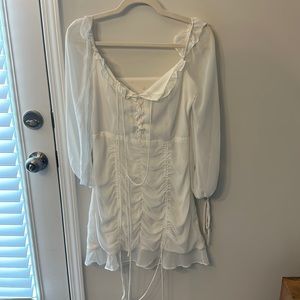 White dress with long sleeves